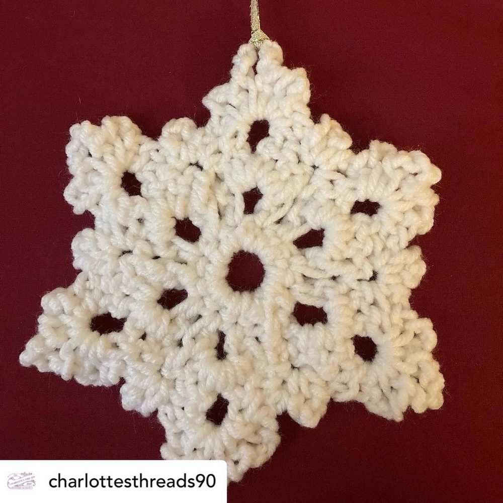 Set of 6 handmade snowflake ornaments
